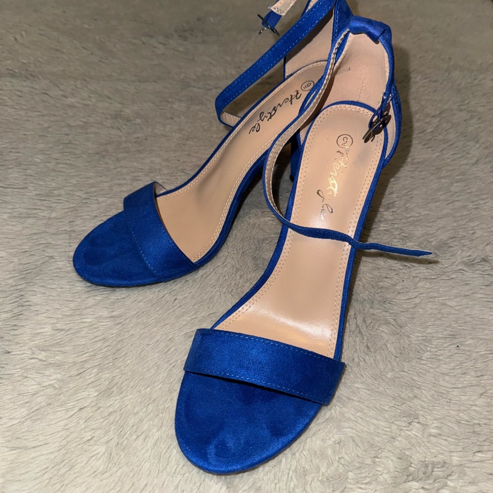 Blue Ankle Strap Heels